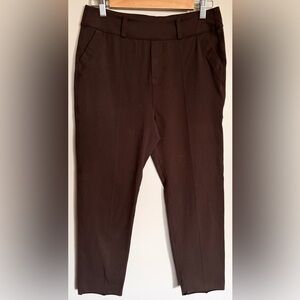Frank & Eileen Brown Cropped Pants Women Size 6 Slim Ankle Career Stretch